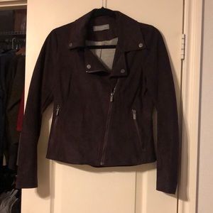 Plum Suede Moto Jacket